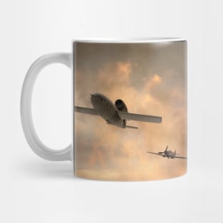 V1 flying bomb being chased by a Supermarine Spitfire Mug